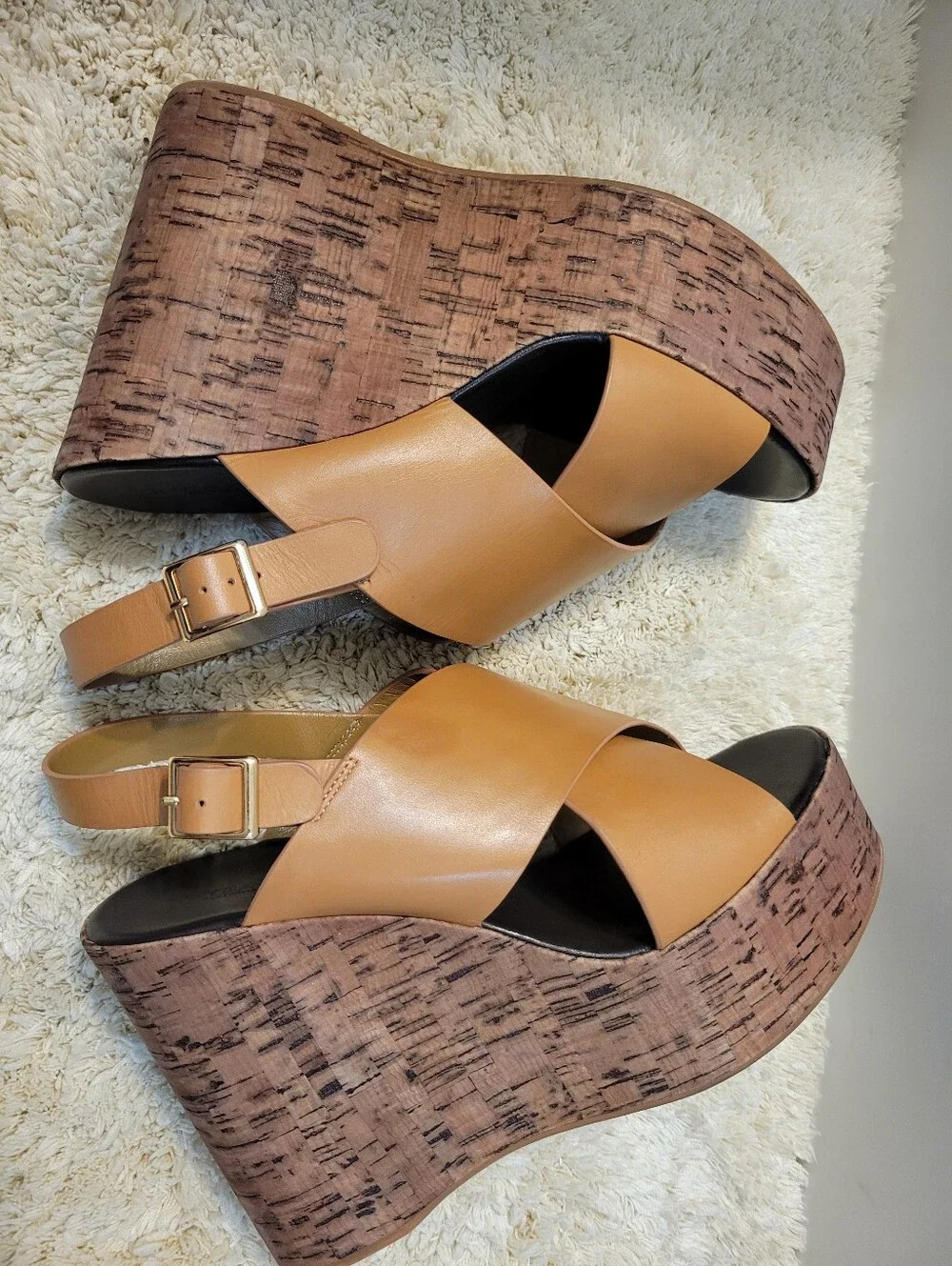 Tony Bianco Vogue Tan Como Wedged Sandals Size 10
